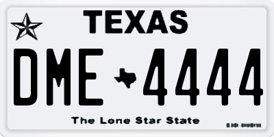 TX license plate DME4444