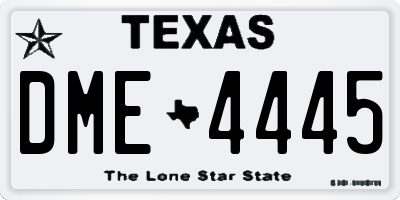 TX license plate DME4445