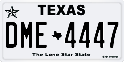TX license plate DME4447