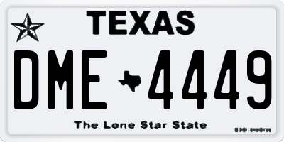 TX license plate DME4449