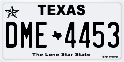 TX license plate DME4453
