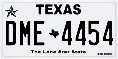 TX license plate DME4454
