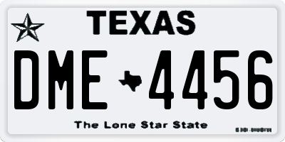TX license plate DME4456