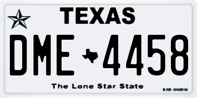 TX license plate DME4458