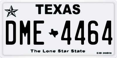 TX license plate DME4464