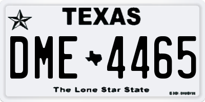 TX license plate DME4465