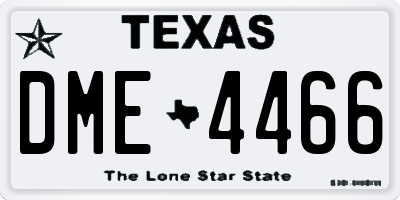TX license plate DME4466