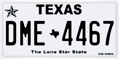 TX license plate DME4467