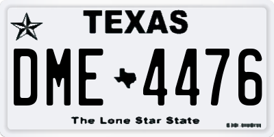 TX license plate DME4476