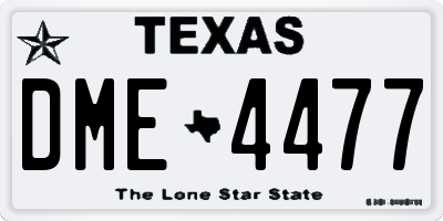 TX license plate DME4477