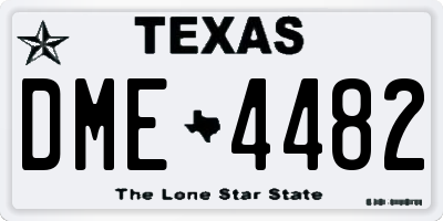 TX license plate DME4482