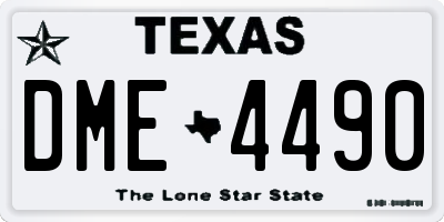 TX license plate DME4490