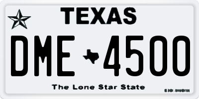 TX license plate DME4500