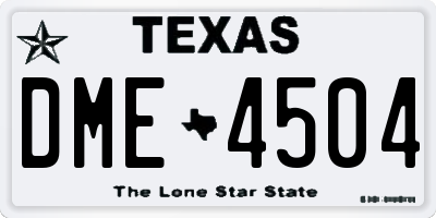 TX license plate DME4504
