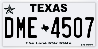 TX license plate DME4507