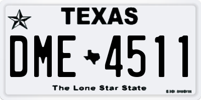 TX license plate DME4511