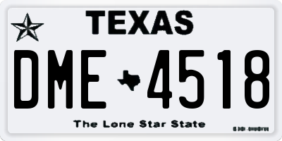 TX license plate DME4518