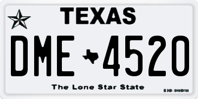 TX license plate DME4520