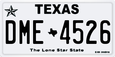 TX license plate DME4526