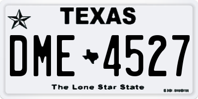 TX license plate DME4527