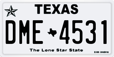TX license plate DME4531