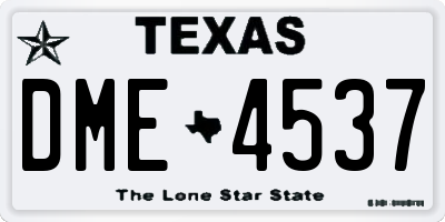TX license plate DME4537