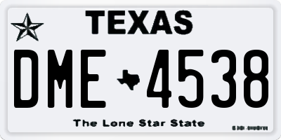 TX license plate DME4538