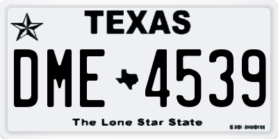 TX license plate DME4539
