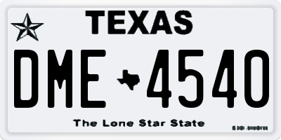 TX license plate DME4540