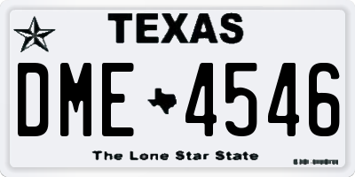 TX license plate DME4546
