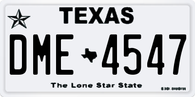 TX license plate DME4547
