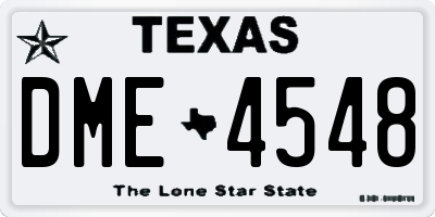 TX license plate DME4548