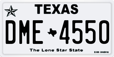 TX license plate DME4550