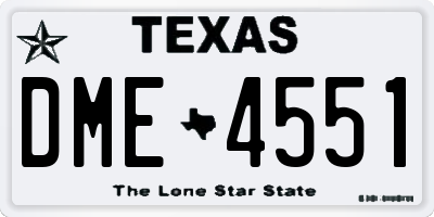 TX license plate DME4551