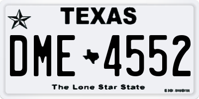 TX license plate DME4552