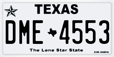 TX license plate DME4553