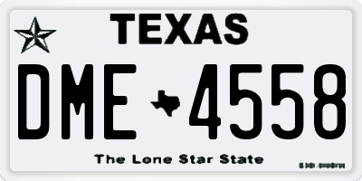 TX license plate DME4558