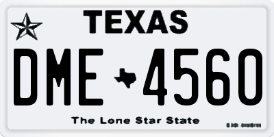 TX license plate DME4560