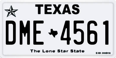 TX license plate DME4561