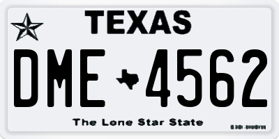 TX license plate DME4562