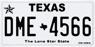 TX license plate DME4566