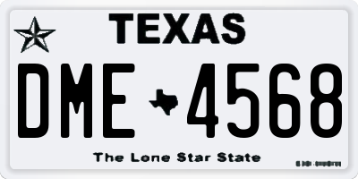 TX license plate DME4568