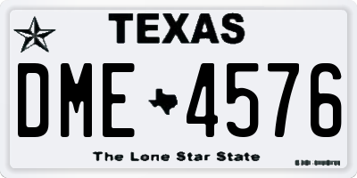 TX license plate DME4576