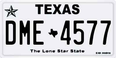 TX license plate DME4577