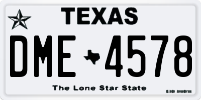 TX license plate DME4578