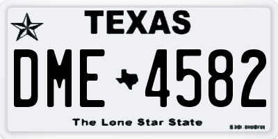 TX license plate DME4582