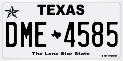 TX license plate DME4585
