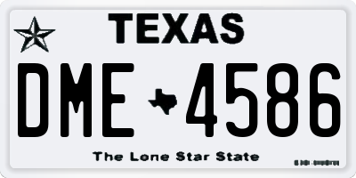 TX license plate DME4586