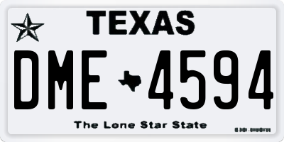 TX license plate DME4594