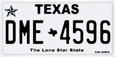 TX license plate DME4596